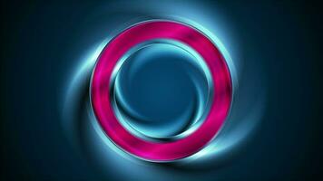 gloeiend neon helder ring abstract video animatie