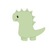 Cute baby dinosaur in green color on a transparent neutral background. Can be used as an element of your design png