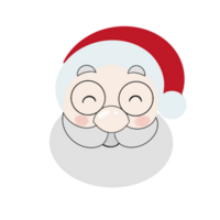 Illustration of the head of a festive smiling Santa Claus on a transparent neutral background. Can be used as an element of your composition png