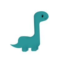 Cute baby dinosaur in green color on a transparent neutral background. Can be used as an element of your design png