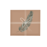 Illustration of a Christmas gift in a box with ribbon and decoration on a transparent neutral background. Can be used as an element of your composition png