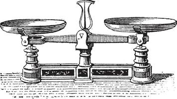 Fig.3. Roberval balance, vintage engraving. vector