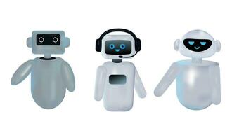 Chatbot assistant in the form of a robot with artificial intelligence in 3D style,set vector