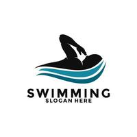 swimming logo icon vector, Swim logo design template vector