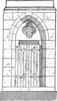 The gate of Cathedral of Our Lady of Chartres vintage engraving vector
