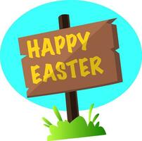 Happy Easter sign in the grass illustration web vector on a white background