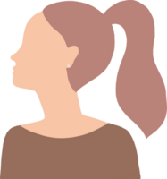 women Silhouette.  Minimalist girl head with hairstyle. Contemporary female  illustration png