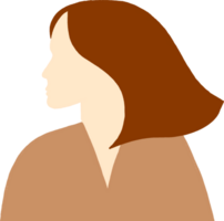 Frauen Silhouette. minimalistisch Mädchen Kopf mit Frisur. zeitgenössisch weiblich Illustration png