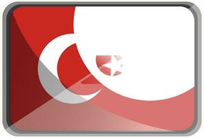 Vector illustration of Turkey flag on white background.