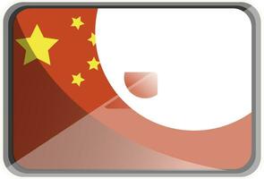 vector ilustración de China bandera en blanco antecedentes.