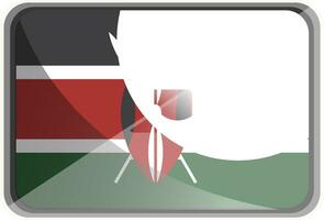 vector ilustración de Kenia bandera en blanco antecedentes.