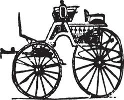 Dog cart, vintage illustration. vector