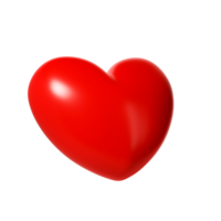 3d red glossy love heart transparent. Suitable for Valentine day, Mother day, Women day, sticker, greeting card. February 14th png