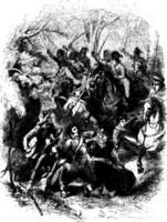 Battle of Waxhaws,vintage illustration vector
