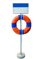 Post signboard with life buoy ring photo