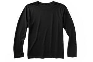 AI generated Black long sleeve t-shirt blank isolated on transparent background png