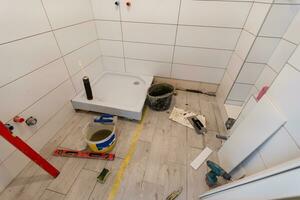 Bathroom Demolition and Renovation, extension, restoration and reconstruction. photo