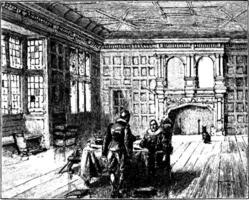 Interior of the Star Chamber, vintage illustration. vector