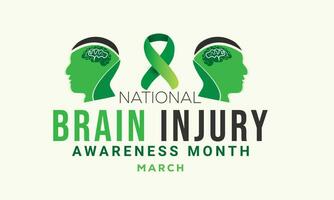 National Brain Injury Awareness Month. background, banner, card, poster, template. Vector illustration.