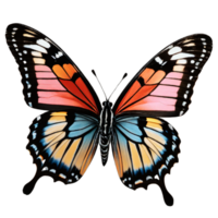 AI generated colorful butterflies isolated on transparent background PNG AI Generative