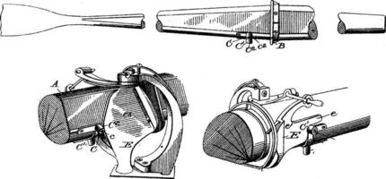 Water Propulsion Oar, vintage illustration. vector