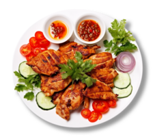 AI generated grilled chicken dish with transparent background, generated ai png