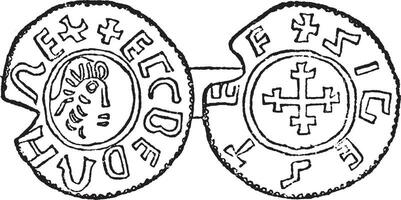Coin of Egbert, vintage illustration. vector