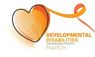Developmental Disabilities awareness month. background, banner, card, poster, template. Vector illustration.