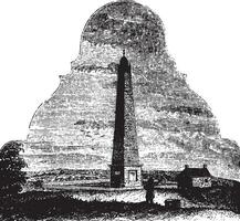 Groton Monument,vintage illustration vector