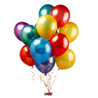 colorful balloons on transparent background png