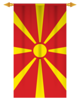 norte Macedônia bandeira vertical futebol galhardete png