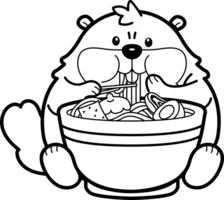 Groundhog set activity eating Ramen png