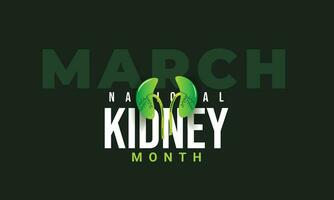 National Kidney month. background, banner, card, poster, template. Vector illustration.
