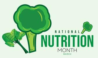 National Nutrition month. background, banner, card, poster, template. Vector illustration.