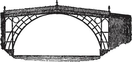 Coalbrookdale Bridge, vintage illustration. vector