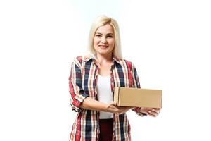 Moving House, Moving Office, Box. woman with box photo