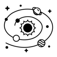 Space and Planets Linear Icon vector