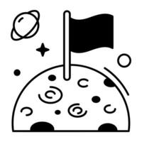 Space and Planets Linear Icon vector