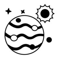 Space and Planets Linear Icon vector