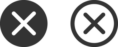 Close icon vector sign. Cancel symbol web design. Error, denied, avoid or wrong data button.