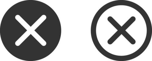 Close icon vector sign. Cancel symbol web design. Error, denied, avoid or wrong data button.