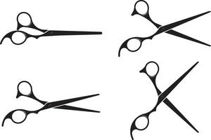 Hairdress barber scissors, professional salon tools. Hairdressing design element. vector