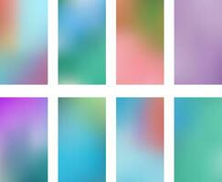 Abstract blured backgrounds smartphone screen mobile wallpaper set vector