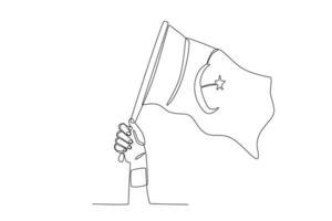 A hand-held high the flag vector