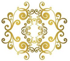 Damask vintage baroque scroll swirl. Victorian monogram heraldic shield swirl. vector