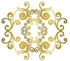 Damask vintage baroque scroll swirl. Victorian monogram heraldic shield swirl. vector