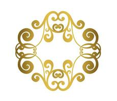 Damask vintage baroque scroll swirl. Victorian monogram heraldic shield swirl. vector