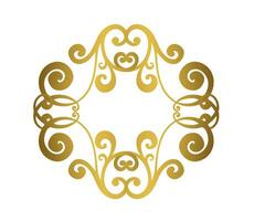 Damask vintage baroque scroll swirl. Victorian monogram heraldic shield swirl. vector