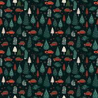 AI generated a christmas pattern with cars and trees, seamless pattern background photo