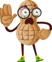 Peanut character with glasses vector